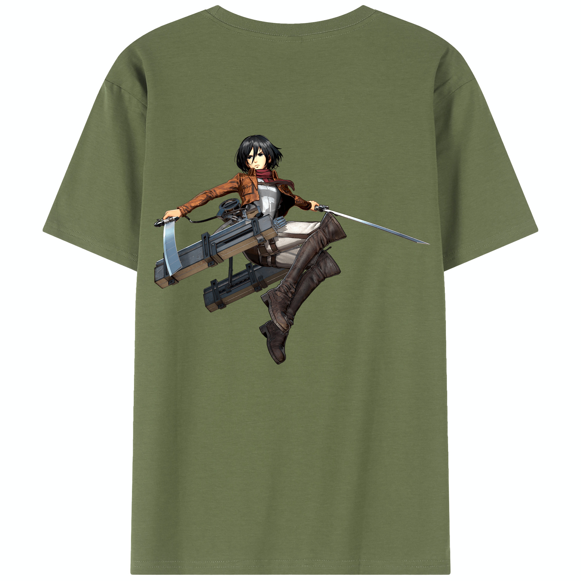 （画像用） 進撃の巨人 ミカサ·アッカーマン Attack on Titan Mikasa Ackerman 綿100％半袖Tシャツ（背面プリント）